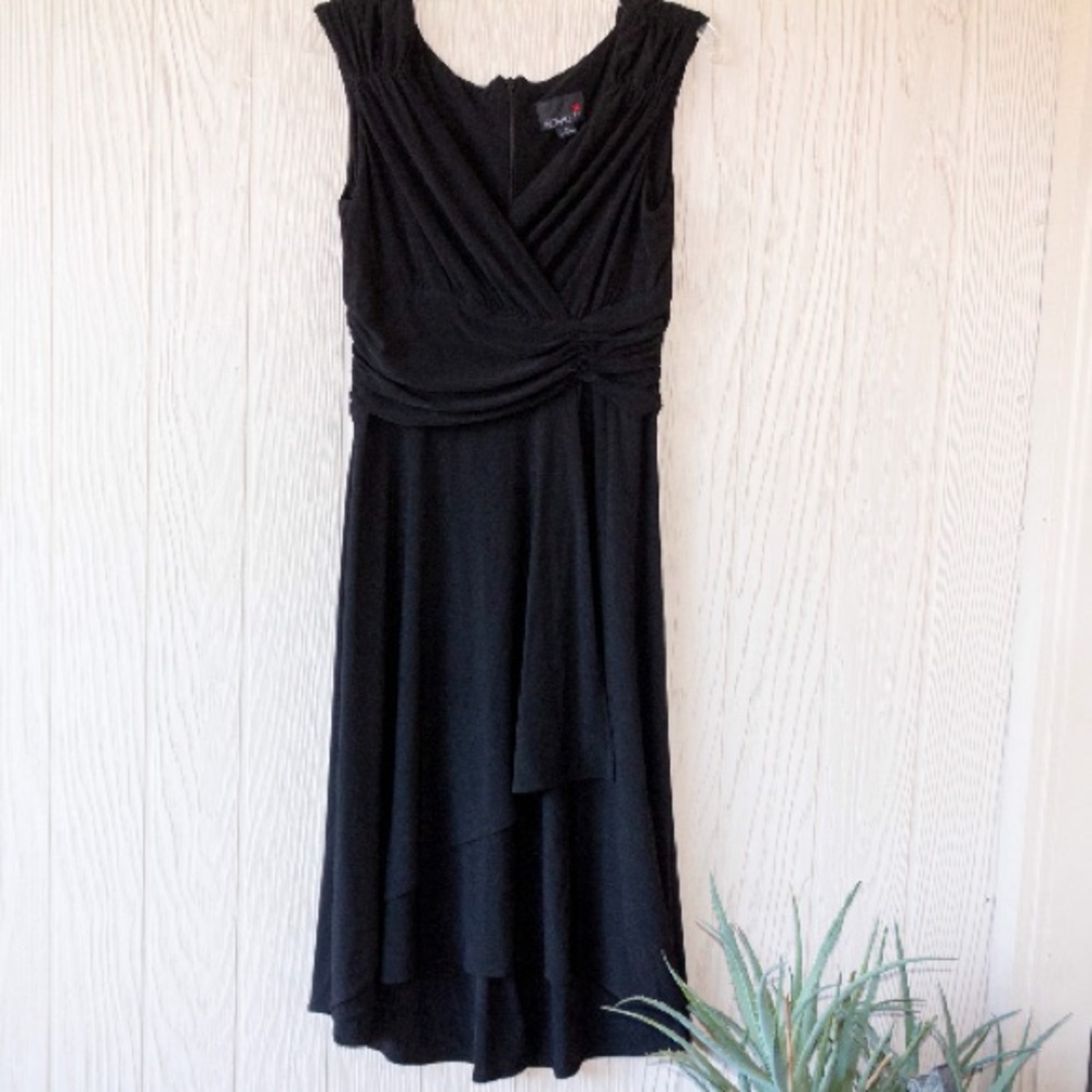Scarlett Brand Draped Black Dress